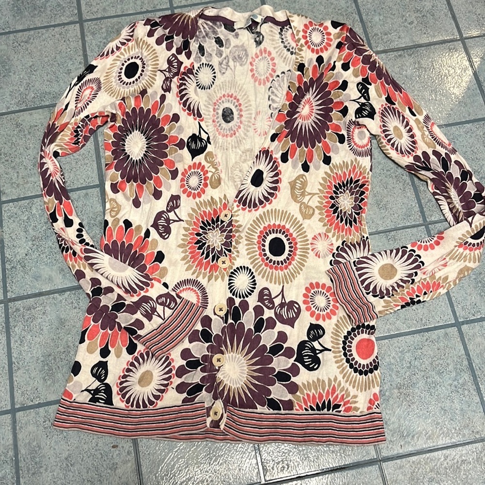 Boden floral lightweight cardigan 6
